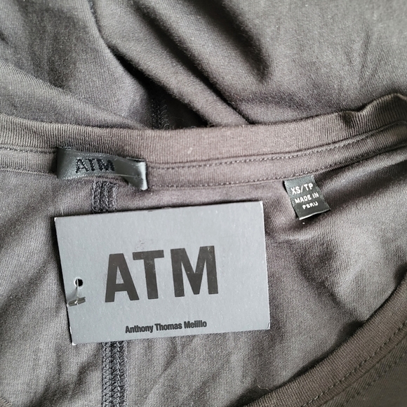 New ATM ANTHONY THOMAS MELILLO Slip On Cotton-Jersey Black T-Shirt Dress NWT XS - Picture 13 of 14